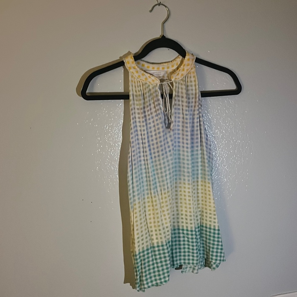 rainbow, checkered tank top